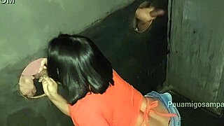 Wanna see my naughty wife suck and fuck strangers at the gloryhole?