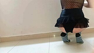 lola and candy strap-on peg crossdressed man while hot wife cheers them on
