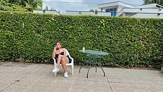Oye, dueña, those legs and tits got me hard—let's fuck right here in your house!