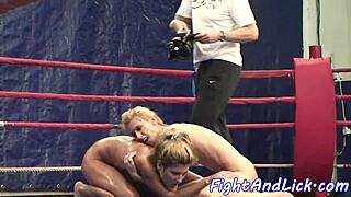 whoa these oiled lesbian babes wrestling turns into wet pussy licking frenzy