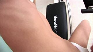 workout lesbians dive into shaved pussies before gym sweat