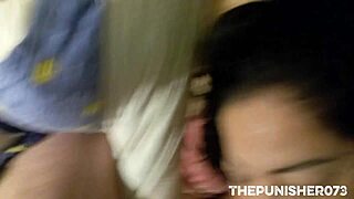 stepmom gasps as i shove my cock down her surprised throat