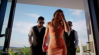 Irish snowbunny Tina Snow ambushed by 3 BBCs at photoshoot destroyed pissed on in gangbang frenzy