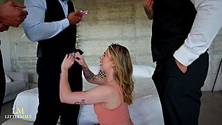 Irish snowbunny Tina Snow ambushed by 3 BBCs at photoshoot destroyed pissed on in gangbang frenzy