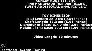 ashley rose stretches her tight ass with balldog dildo and fist 😈🔥