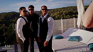 Irish snowbunny Tina Snow ambushed by 3 BBCs at photoshoot destroyed pissed on in gangbang frenzy