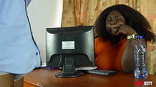 I can't quit banging my thick office secretary - her fat tits and his monster cock feel too damn good