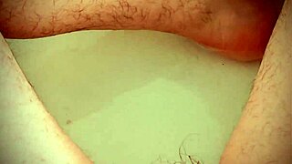 my huge dick throbs in the bath as i stroke it hard solo wank session