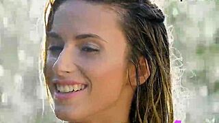 wet milf cara mell strips poses perfect petite body outdoors