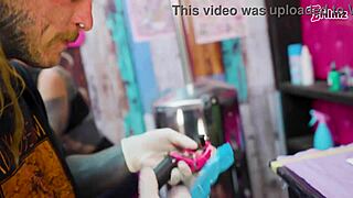 tattooed merry dives into couple's big cock foursome