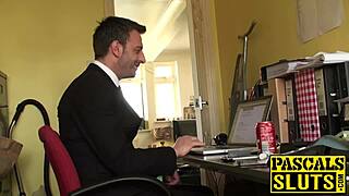 Bound Sub In White Fishnets Takes Hardcore Doggystyle And Cowgirl From Dom