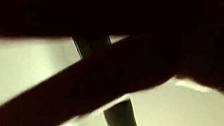 Shemale in sheer pantyhose rams dildo deep into her big ass solo