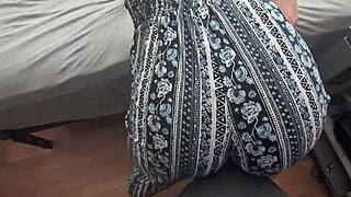 Watch This Horny Milf's Ass Bounce Hard on Cock in Clothes!