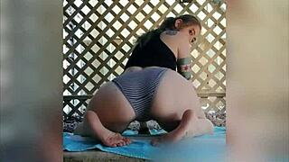 Fucking my pierced pussy outside like a total slut!