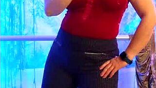 hotwife steffi teases her wet pussy dancing business casual homemade style