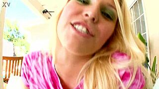 Vanessa Cage, you sexy blue-eyed blonde, swallow that big cock pov cum in outdoor coed cage!