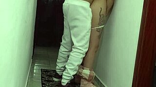 stepdaughter grinds wall rubs pussy dry till orgasm hits hard?