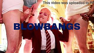 naughty college brunette ellie in uniform milks huge cock at lactating table close-up