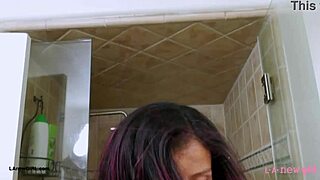 A stunning brunette beauty indulges in a relaxing sensual bath alone