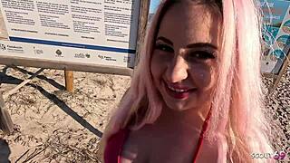 ever tried risky beach anal with curvy german slut maria gail getting facial outdoors?