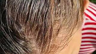 fucked that wet pigtail girl next door sloppily in her tiny mouth on a steamy summer day outdoors