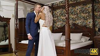 bride cheats at her wedding caught in ffm bisexual threesome fucking her hubby and black stud