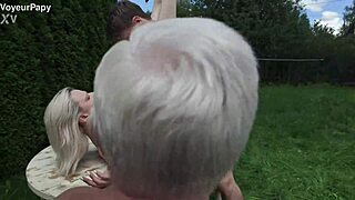 grandpa voyeurs our rough ass fucking in garden