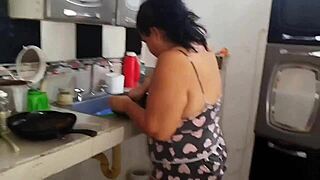 HIRED this colombian maid in tiny shorts flashing her HUGE FAT ASS