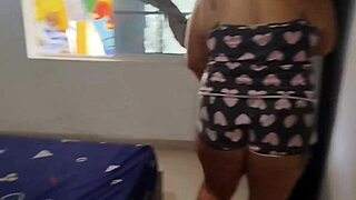 HIRED this colombian maid in tiny shorts flashing her HUGE FAT ASS
