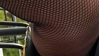 latina bbw flashes shaved pussy in upskirt tease