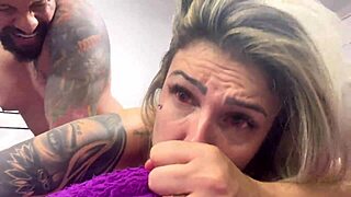Wet pussy babe moans hard homemade fucking big cock creampie bedroom eyes rolling