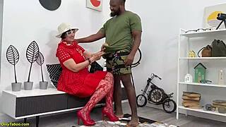 73 year old granny with big saggy boobs takes bbc deep in her destroyed ass