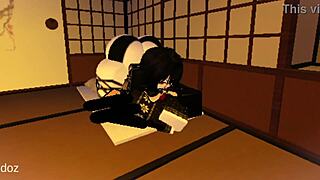 heading into roblox i spot this sexy futanari and pound her tight ass until we both cum hard