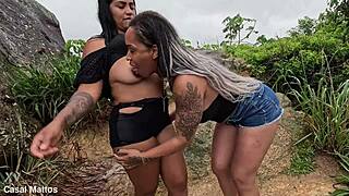 casal mattos beach orgy!! anne's wet hairy pussy gets surprise creampie 😈🍆💦 grelona foda