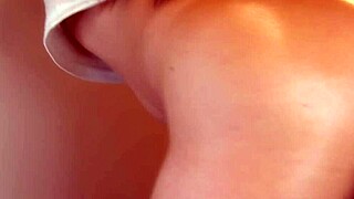 hot japanese babe bent over for intense doggystyle pounding in uncensored jav creampie finish