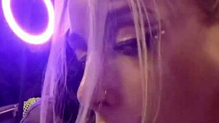 Pigtail Blonde Roommate Deepthroats Pierced Nipple Slut's Facefuck In Dorm
