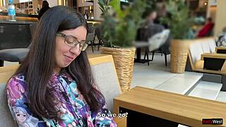 that library bookworm turned nympho slut begs for cumshots on her glasses after deepthroat doggy