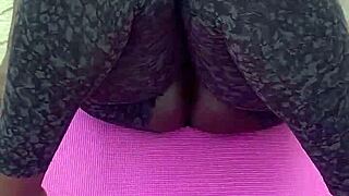 Early Morning Ebony Housewife Flashes Wet Shaved Pussy and Gaping Ass During Outdoor Workout!