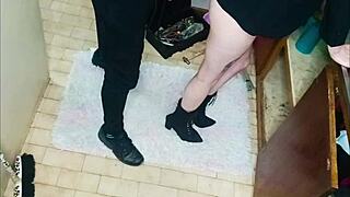 Plumber rips clothes fucks dripping wet tight pussy doggystyle