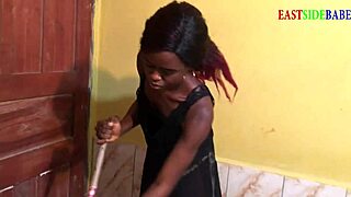 horny ebony chubby cleaner takes bbc creampie doggystyle in hotel