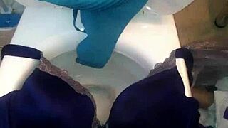 stepsis 40dd bra soaked in hot cumshot over panties?
