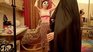 halloween screams erupt as sexy girlfriend sucks him passionately