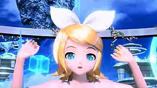 Kagamine rin's big tits and shaved pussy exposed in full nude mod