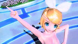 Kagamine rin's big tits and shaved pussy exposed in full nude mod