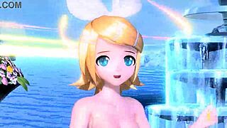 Kagamine rin's big tits and shaved pussy exposed in full nude mod