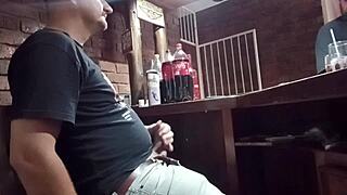 hey just playing with my throbbing cock at work feeling so naughty