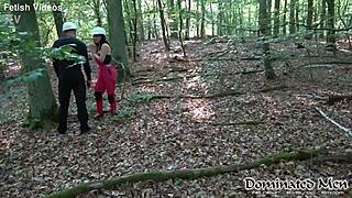 construction boss ties up trainee for outdoor strapon fun