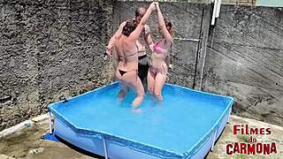 my wild pool sex romp with two hot white babes