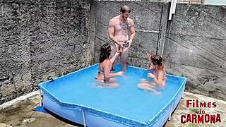 my wild pool sex romp with two hot white babes