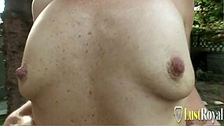 Skinny brunette milf kneels for deep blowjob then rides hard doggystyle